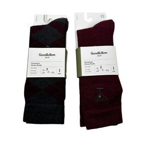 Goodfellow And Co Men's Size 6-12 Socks Premium Dress Crew 2 Pair New